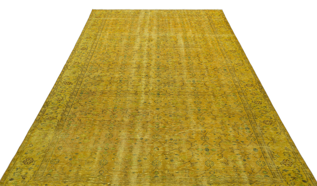 Athens Yellow Tumbled Wool Hand Woven Carpet 184 x 282