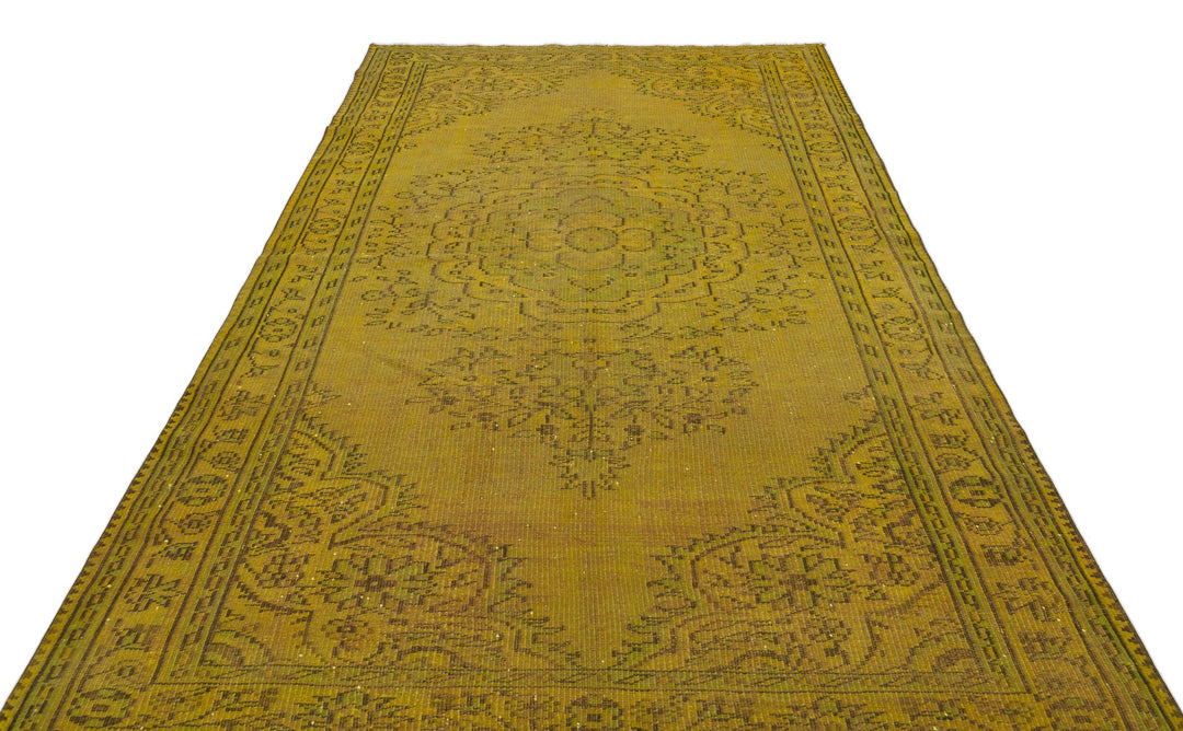 Athens Yellow Tumbled Wool Hand Woven Carpet 177 x 288
