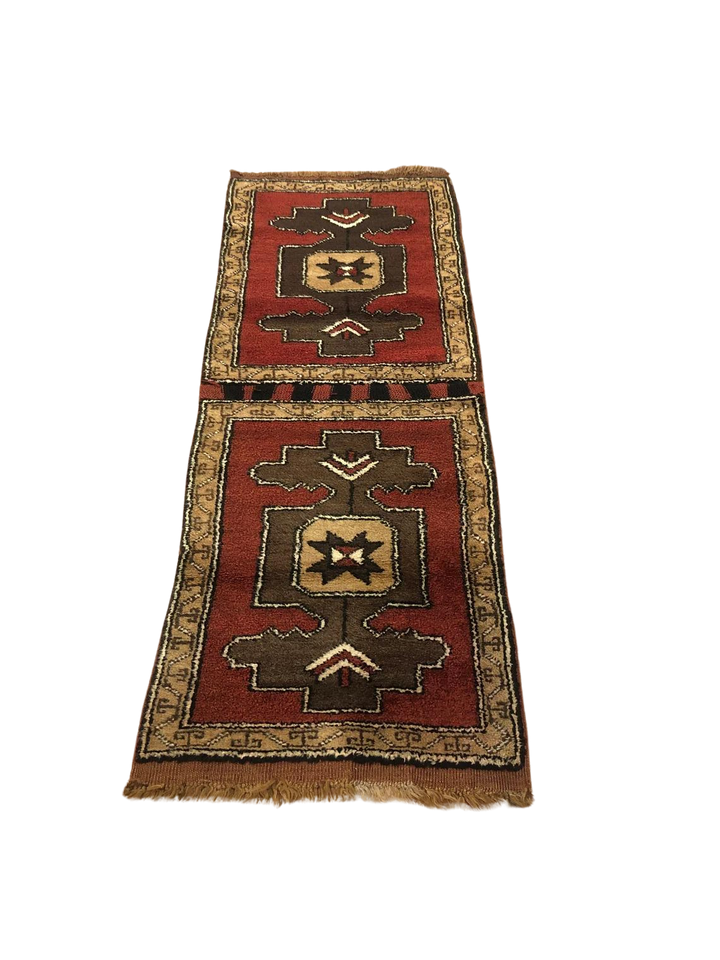 Rare Antique Handwoven Kars Turkish Kilim Rug (2.29 ft. X 5.74 ft.) (70 cm x 175 cm) - Vintage Wool Caucasian Rug