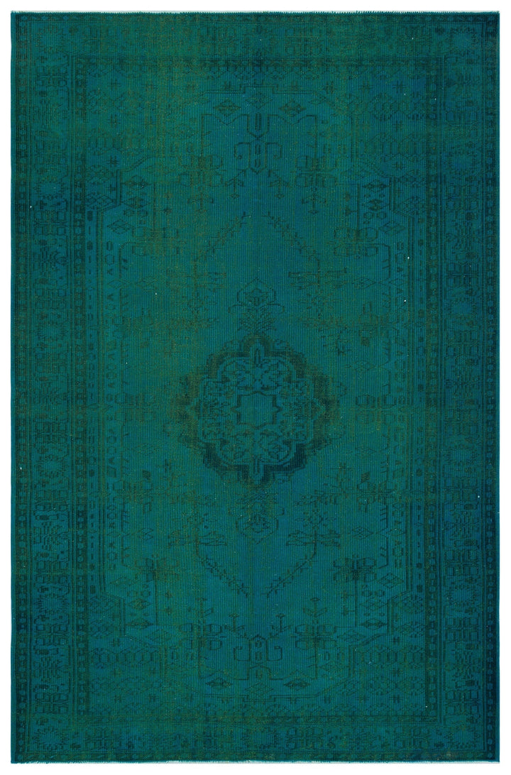 Athens Turquoise Tumbled Wool Hand Woven Carpet 188 x 286
