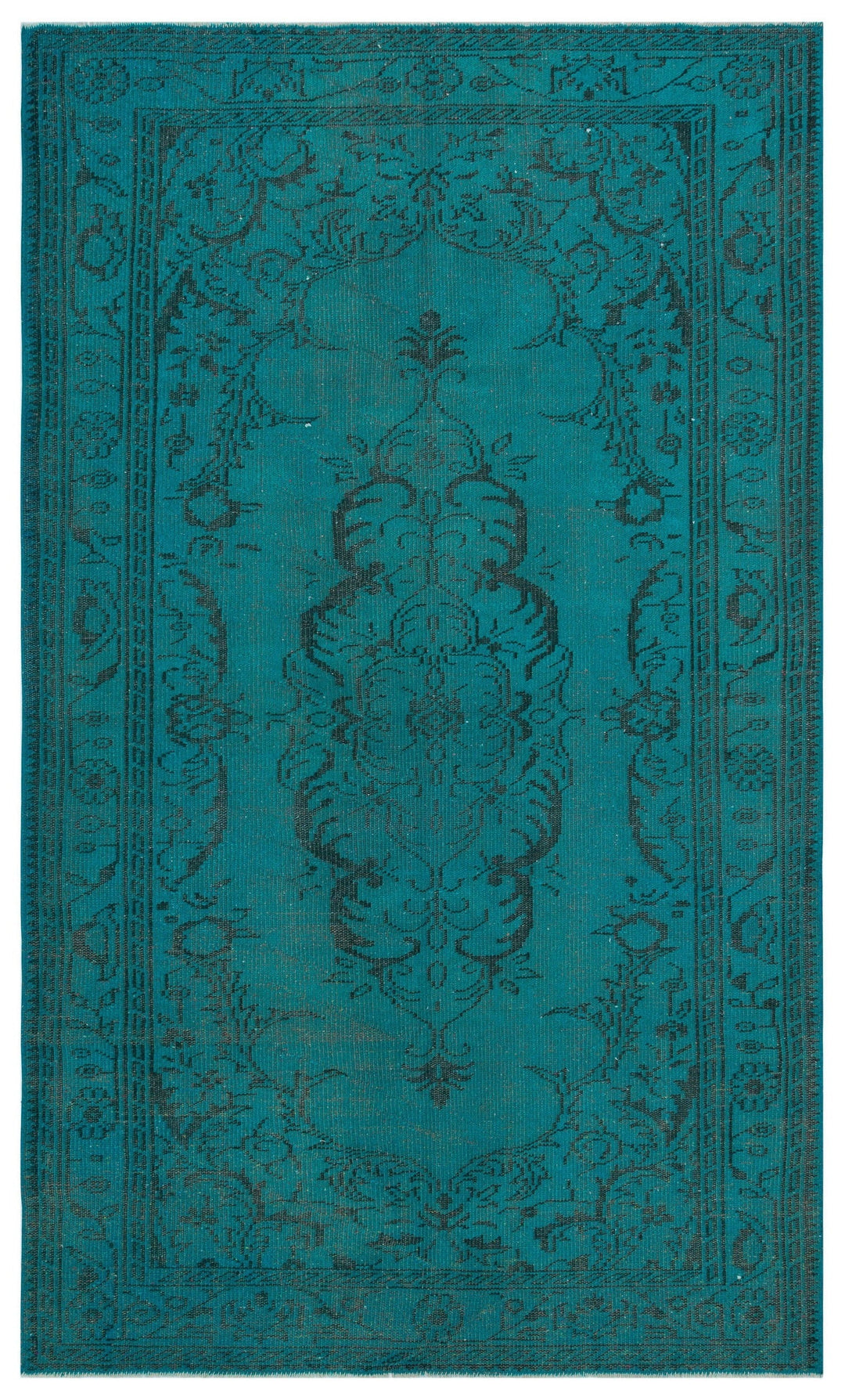 Athens Turquoise Tumbled Wool Hand Woven Carpet 156 x 263
