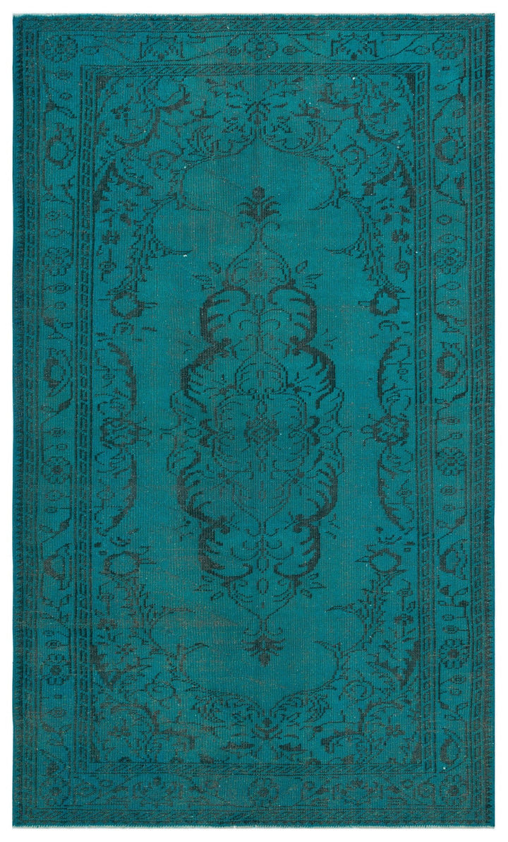 Athens Turquoise Tumbled Wool Hand Woven Carpet 156 x 263