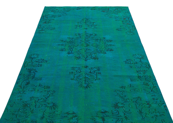Athens Turquoise Tumbled Wool Hand Woven Carpet 145 x 238