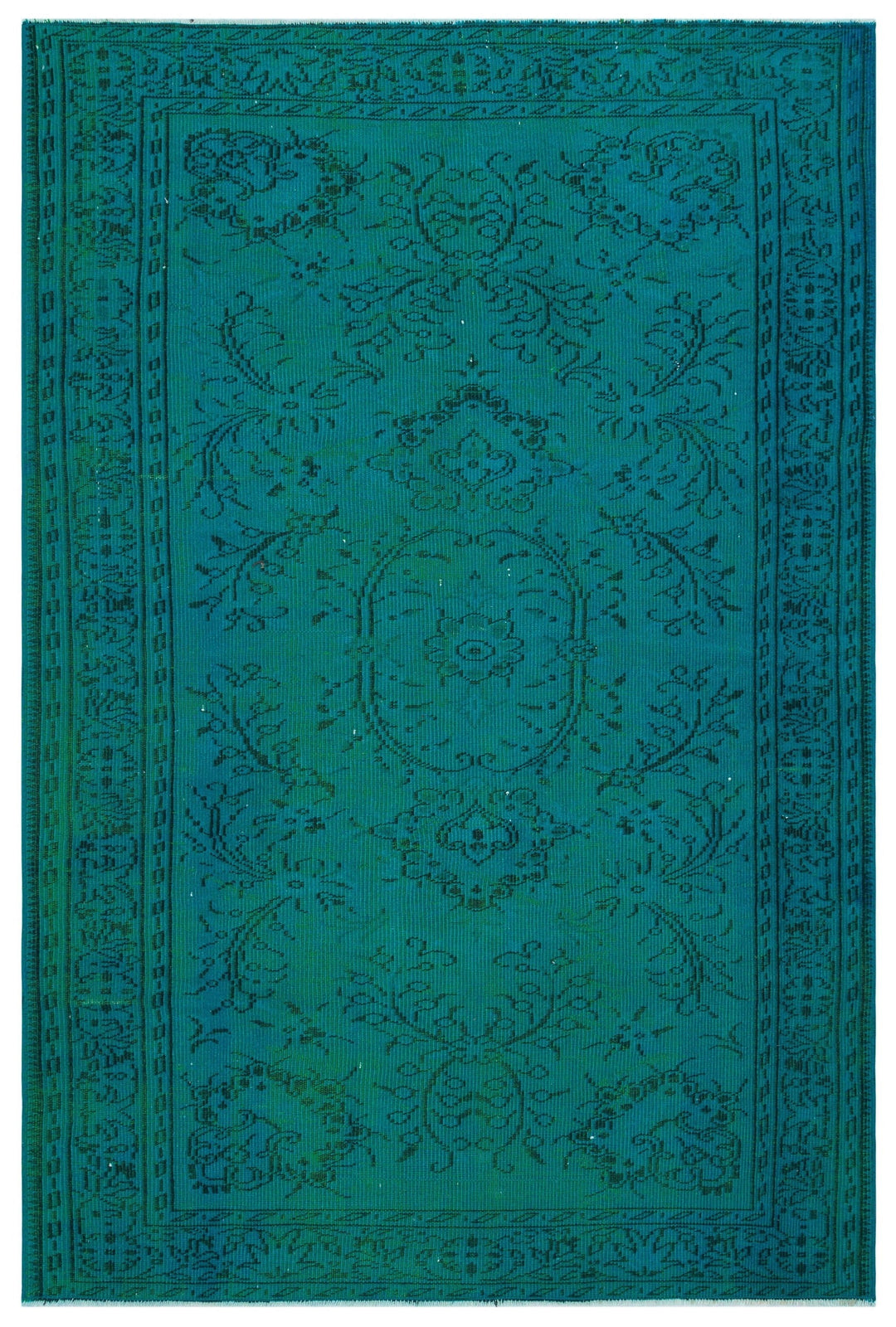 Athens Turquoise Tumbled Wool Hand Woven Carpet 168 x 259
