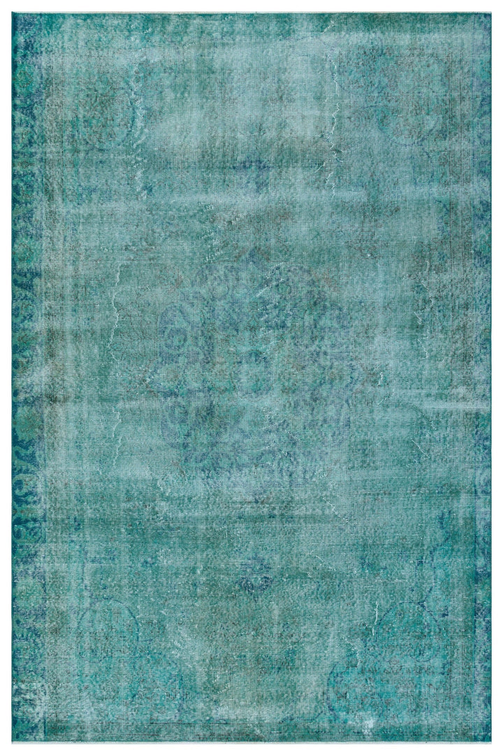 Athens Turquoise Tumbled Wool Hand Woven Rug 182 x 274