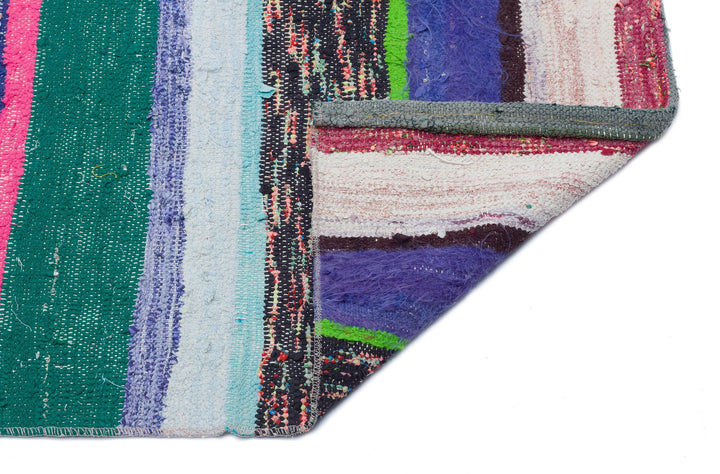 Cretan Beige Striped Wool Hand-Woven Carpet 187 x 230