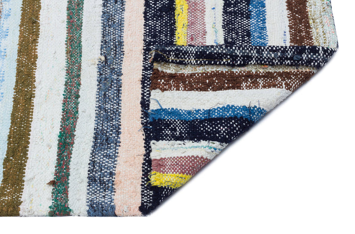 Cretan Beige Striped Wool Hand-Woven Carpet 164 x 317