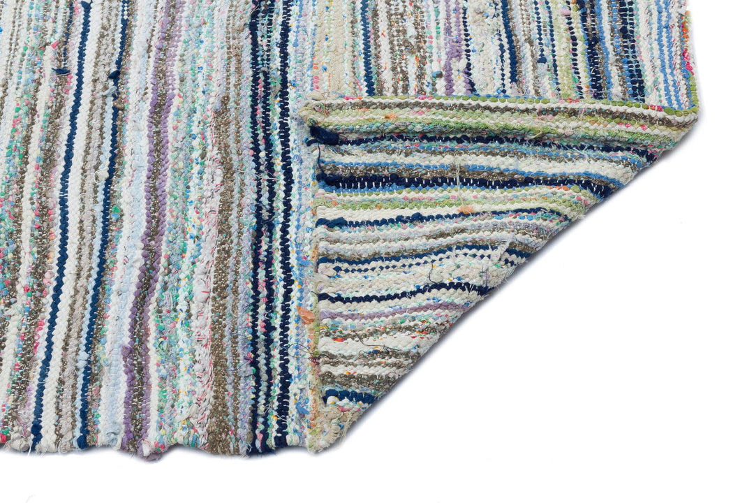 Cretan Beige Striped Wool Hand-Woven Carpet 164 x 325