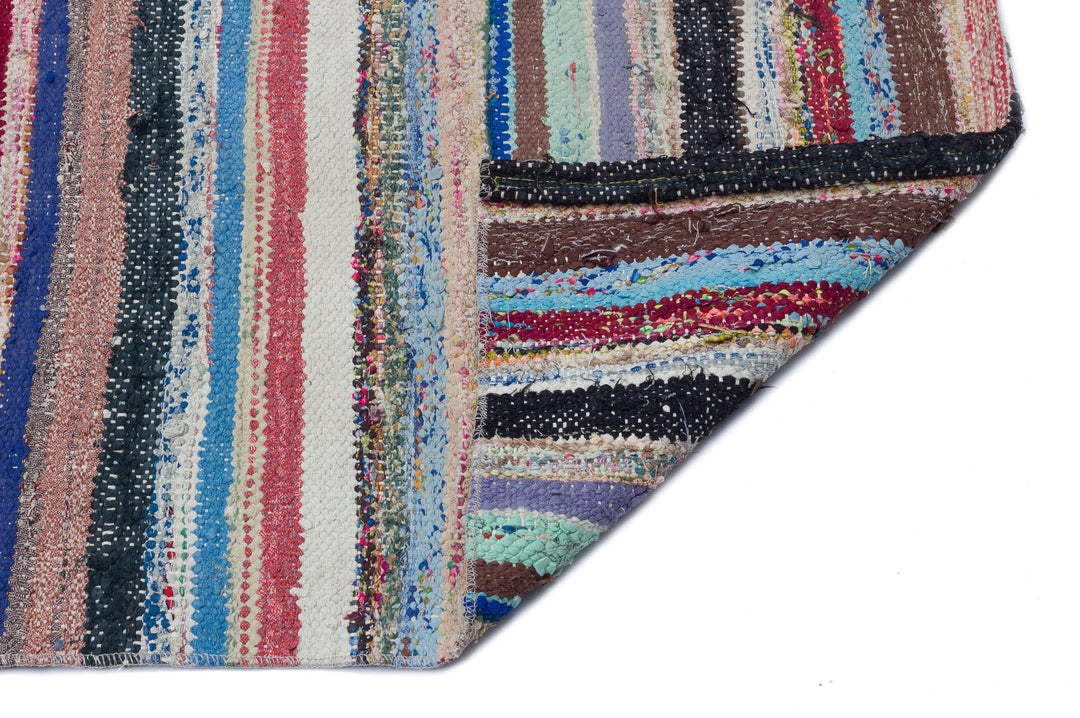 Cretan Beige Striped Wool Hand-Woven Carpet 150 x 383