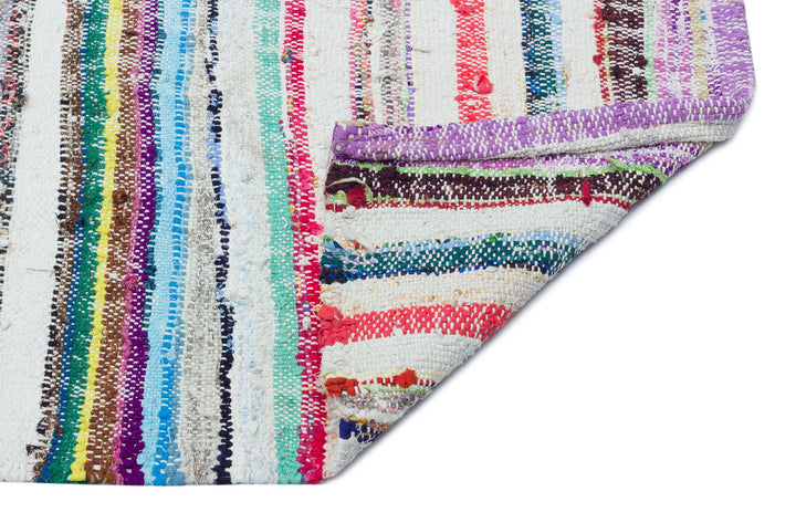 Cretan Beige Striped Wool Hand-Woven Carpet 178 x 298