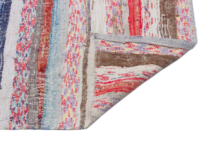 Cretan Beige Striped Wool Hand-Woven Carpet 143 x 354