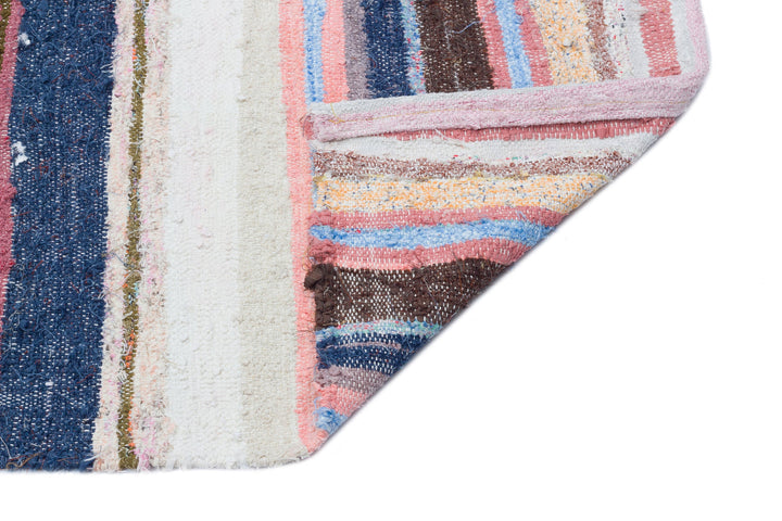 Cretan Beige Striped Wool Hand-Woven Carpet 156 x 338