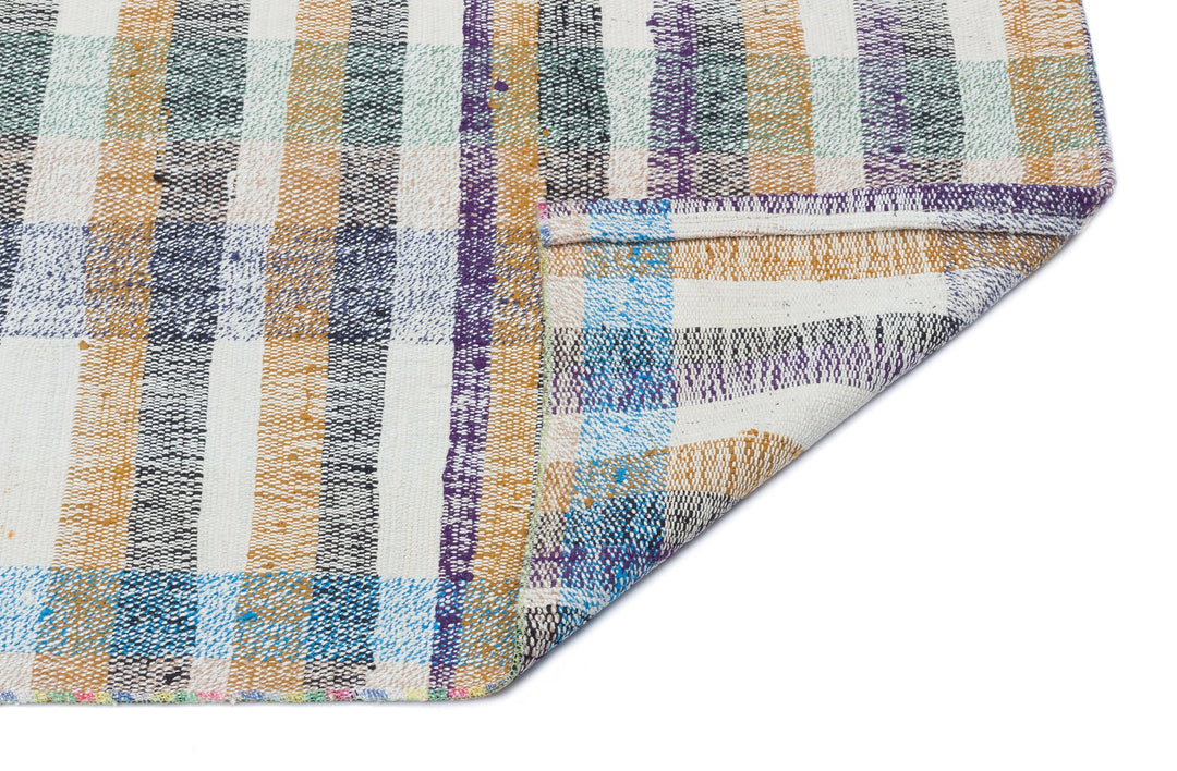 Crete 31822 Beige Striped Wool Hand-Woven Carpet 080 x 261