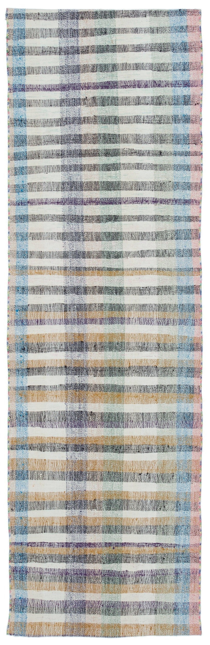 Crete 31822 Beige Striped Wool Hand-Woven Carpet 080 x 261