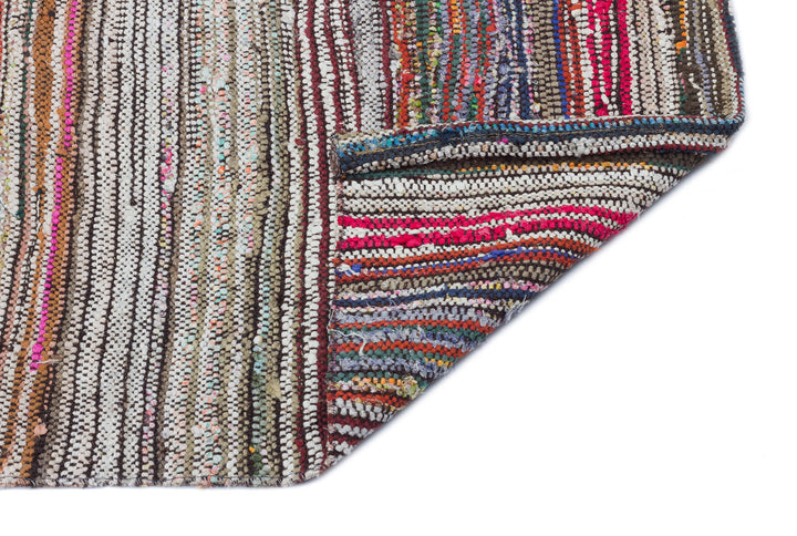 Cretan Brown Striped Wool Hand-Woven Carpet 068 x 310