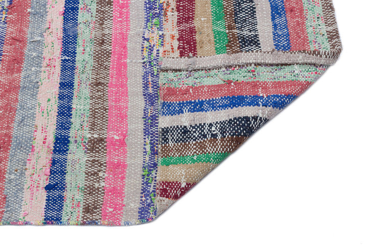 Cretan Beige Striped Wool Hand Woven Carpet 143 x 313