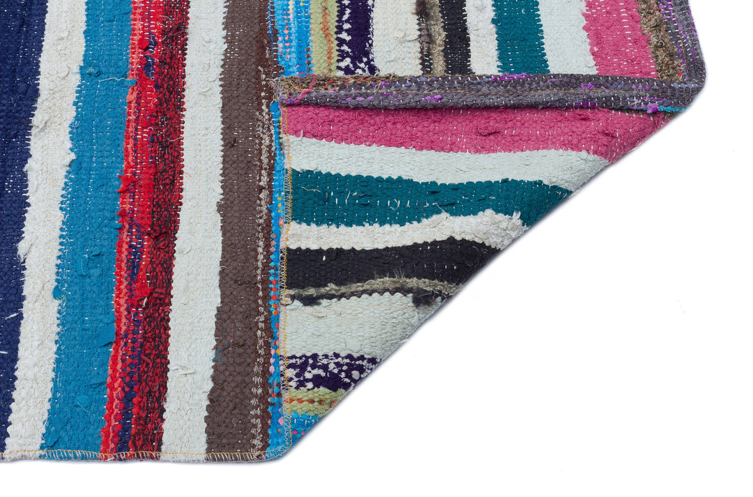 Cretan Beige Striped Wool Hand-Woven Carpet 165 x 255