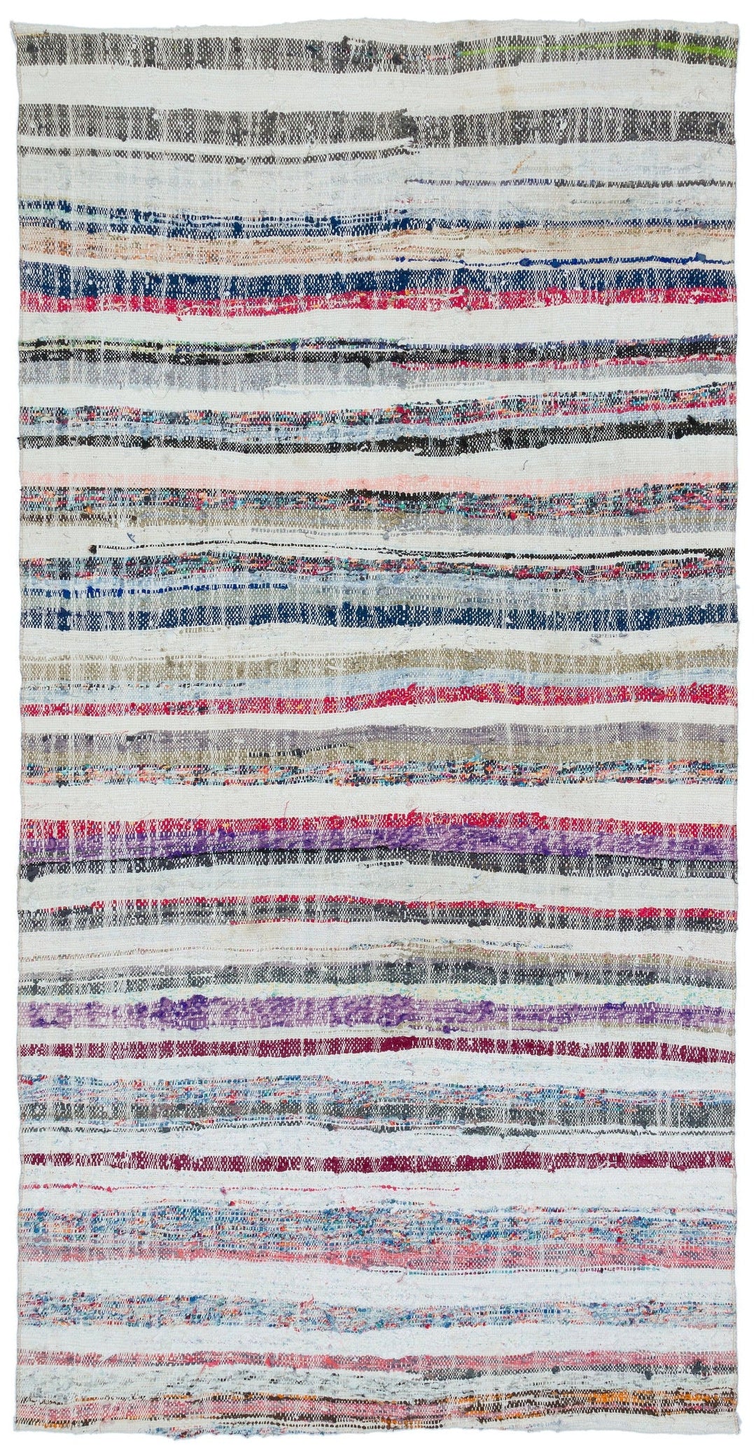 Crete 31857 Beige Striped Wool Hand Woven Carpet 140 x 280