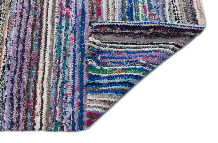 Cretan Beige Striped Wool Hand-Woven Carpet 152 x 258