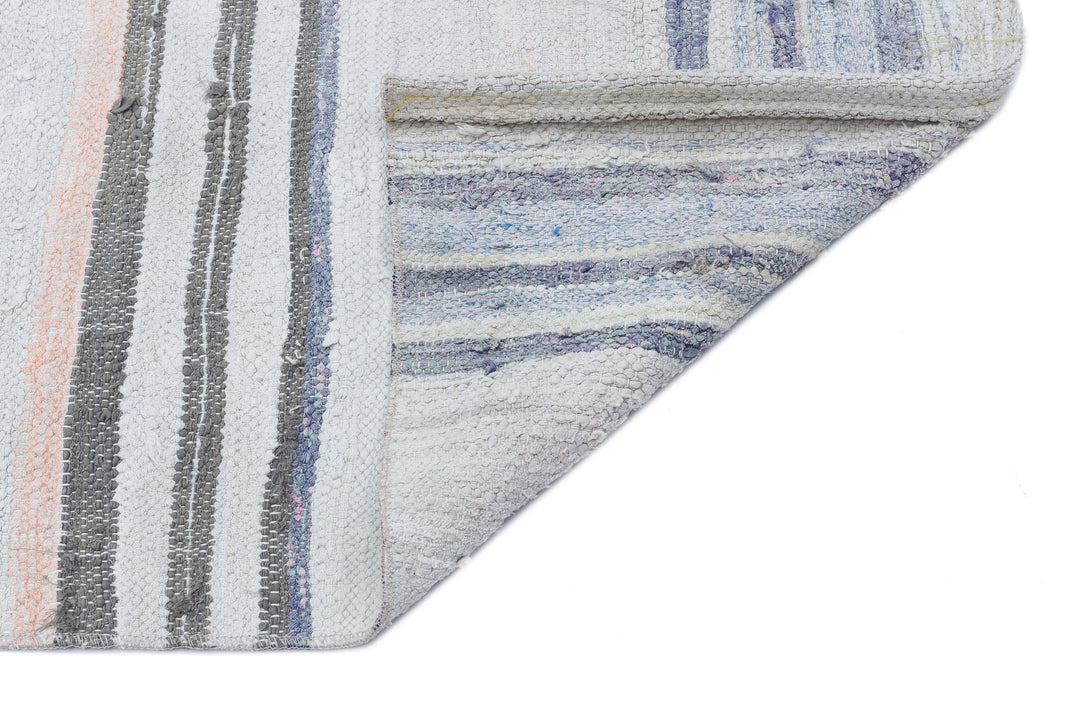 Cretan Beige Striped Wool Hand-Woven Carpet 154 x 280