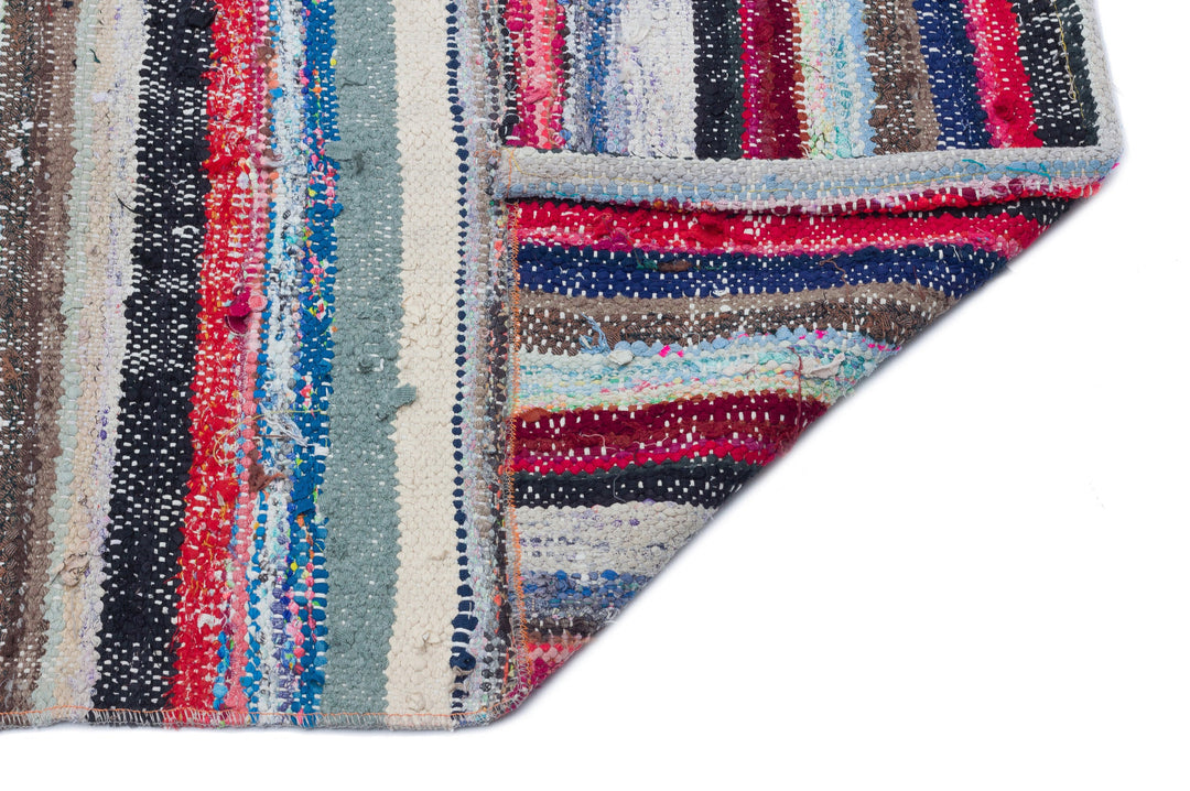 Cretan Beige Striped Wool Hand-Woven Carpet 173 x 255