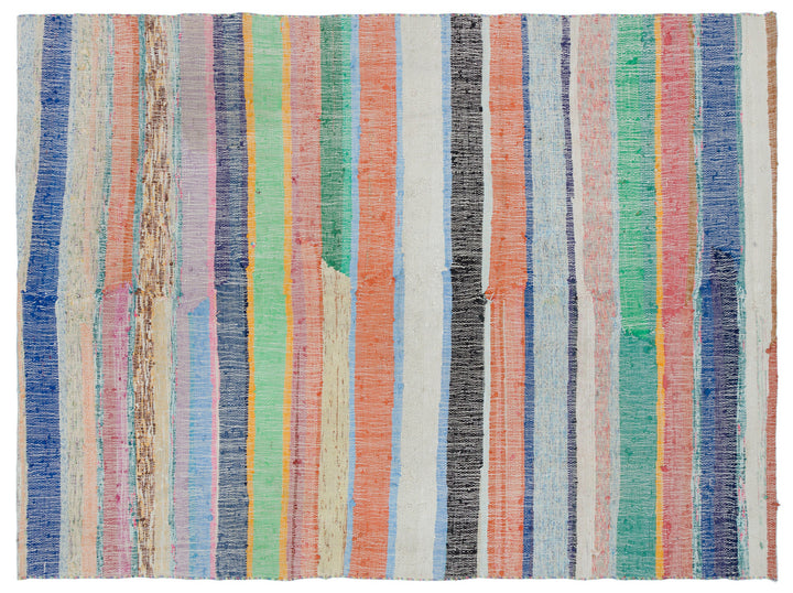 Cretan Beige Striped Wool Hand-Woven Carpet 172 x 234