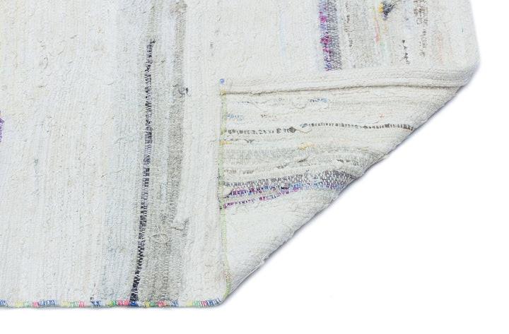 Cretan Beige Striped Wool Hand Woven Carpet 110 x 272