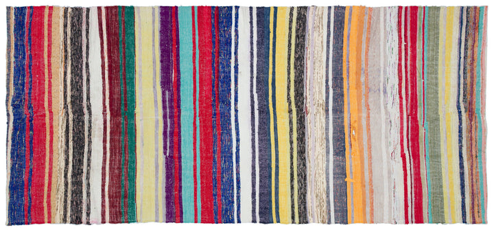 Crete Multi Striped Wool Hand Woven Carpet 154 x 348