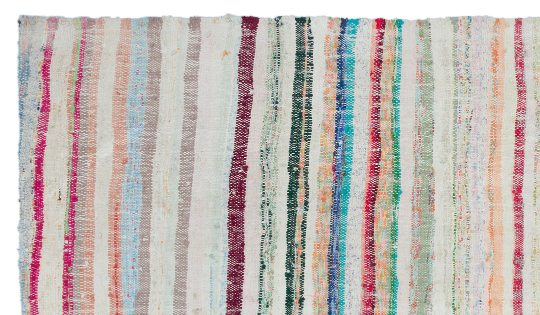 Cretan Beige Striped Wool Hand Woven Carpet 160 x 284
