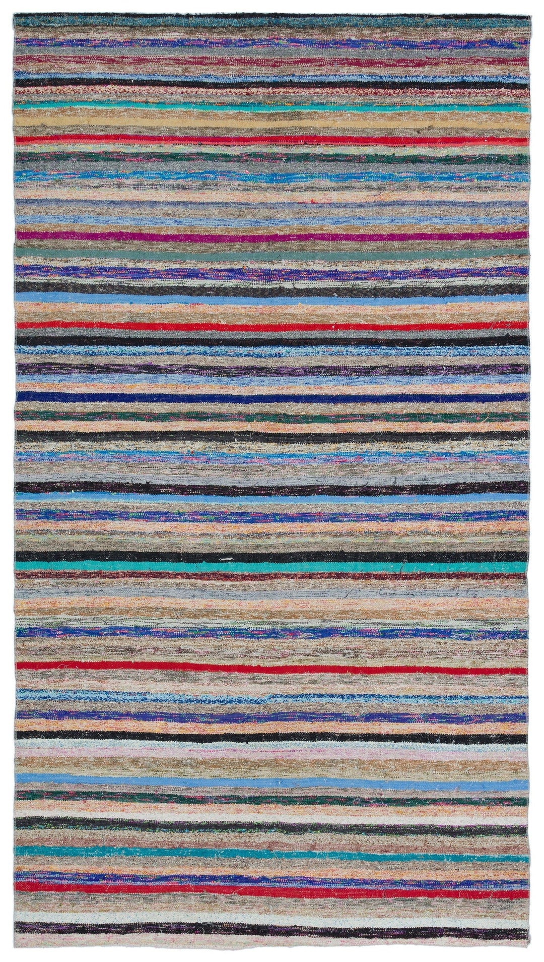 Crete 31952 Multi Striped Wool Hand Woven Carpet 160 x 286