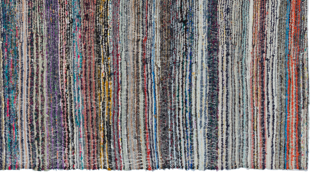Cretan Beige Striped Wool Hand-Woven Carpet 165 x 302