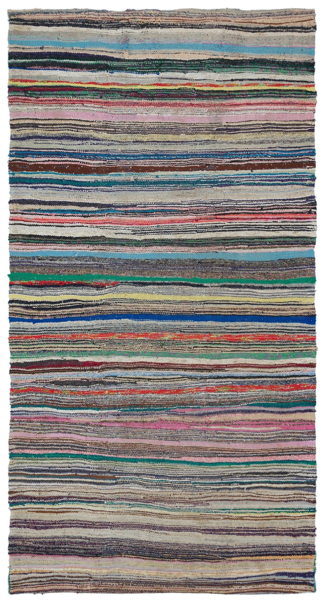 Crete 31959 Beige Striped Wool Hand-Woven Carpet 155 x 290
