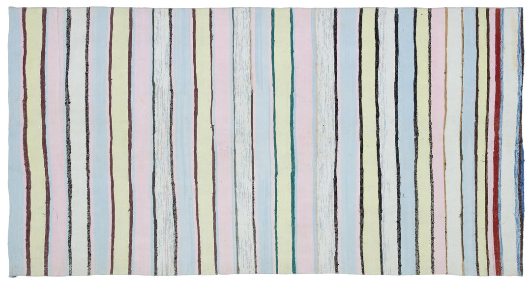 Crete 31961 Beige Striped Wool Hand Woven Carpet 164 x 310
