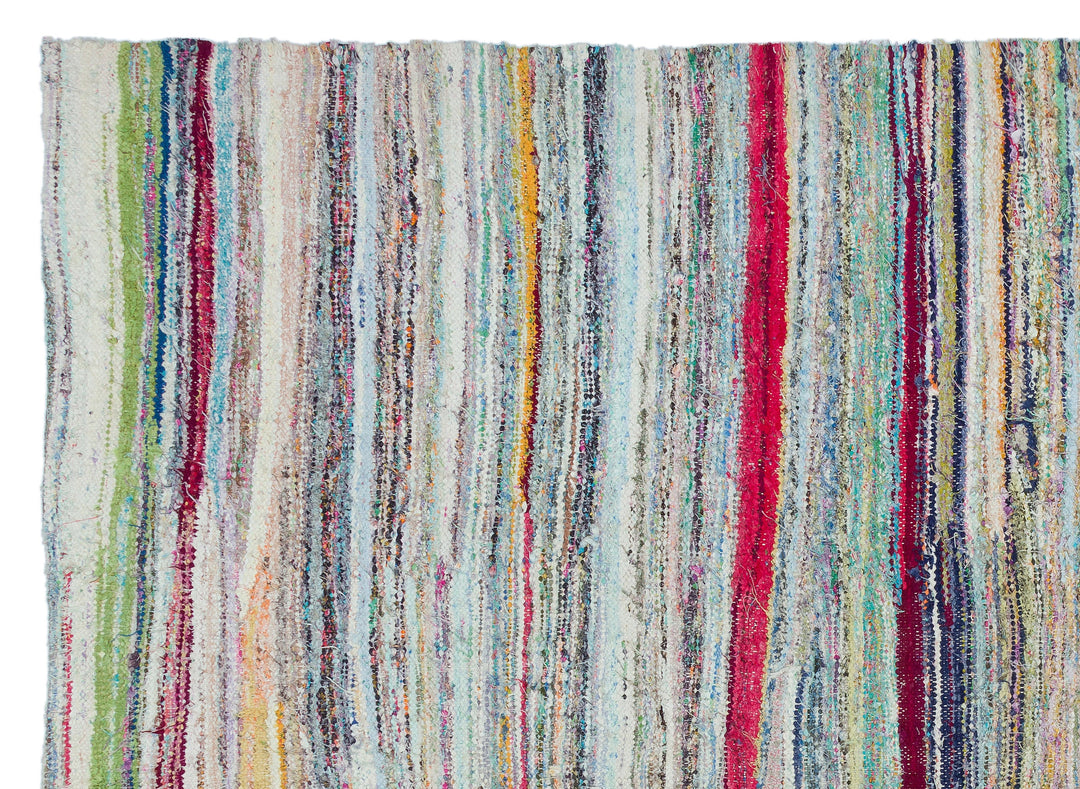 Cretan Beige Striped Wool Hand-Woven Carpet 186 x 250