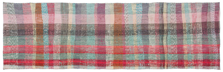 Cretan Beige Striped Wool Hand-Woven Carpet 086 x 285