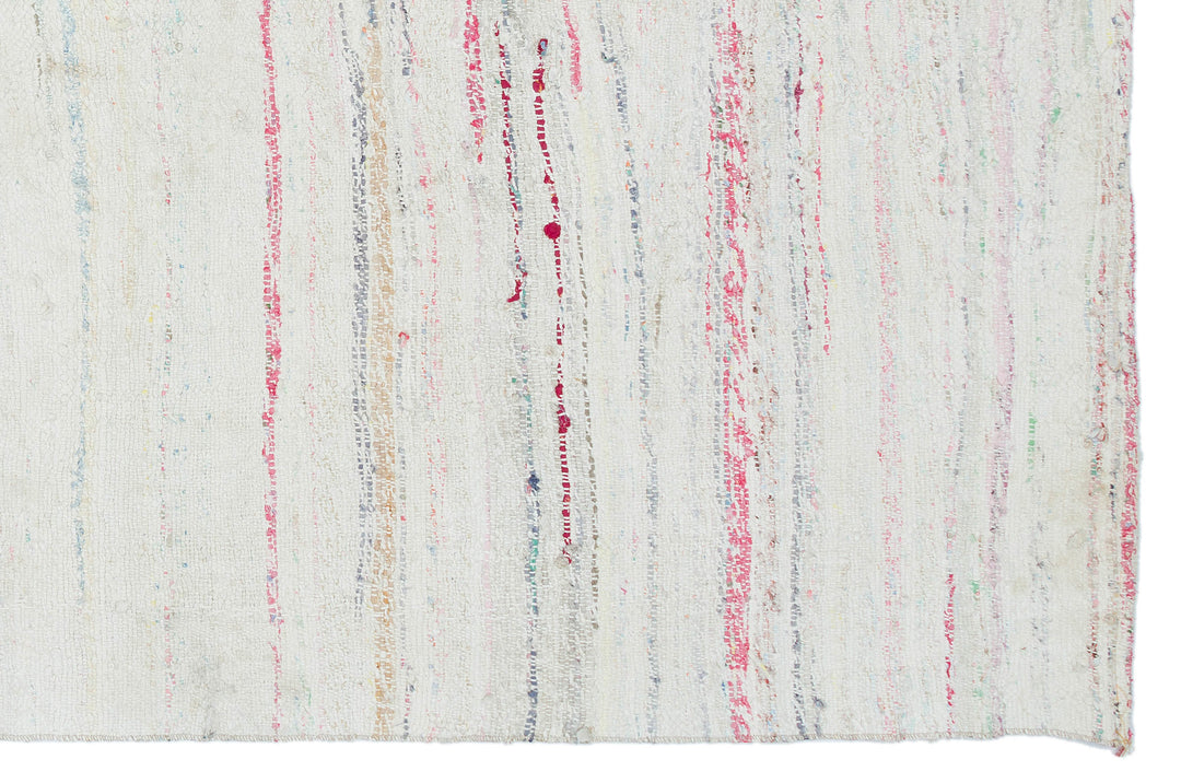 Cretan Beige Striped Wool Hand-Woven Carpet 155 x 241