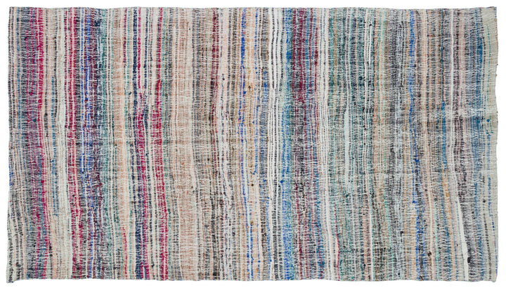 Cretan Beige Striped Wool Hand Woven Carpet 165 x 300