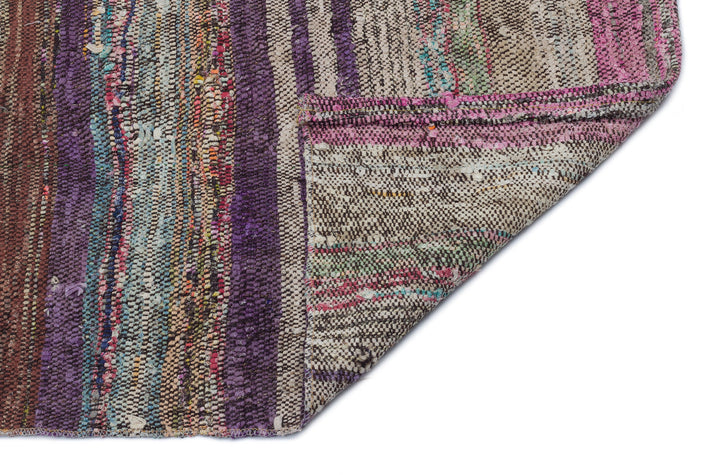 Cretan Brown Striped Wool Hand-Woven Carpet 130 x 230