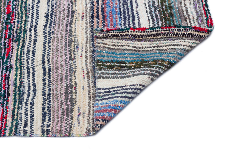 Cretan Gray Striped Wool Hand-Woven Carpet 126 x 258