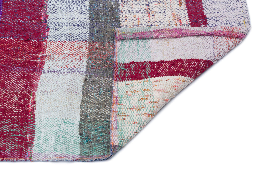 Cretan Beige Striped Wool Hand-Woven Rug 121 x 226