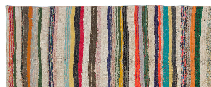 Crete 32048 Multi Striped Wool Hand Woven Carpet 142 x 361