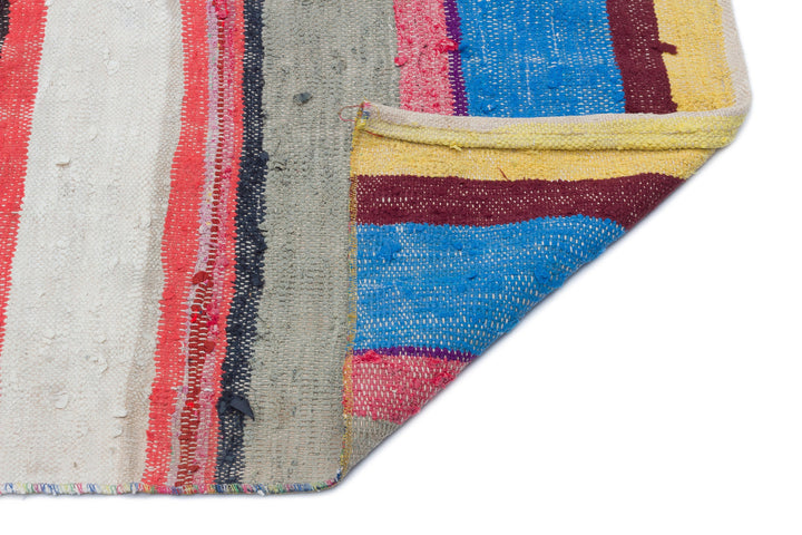 Cretan Beige Striped Wool Hand-Woven Carpet 182 x 156