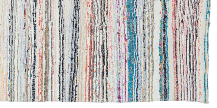 Cretan Beige Striped Wool Hand-Woven Carpet 147 x 294