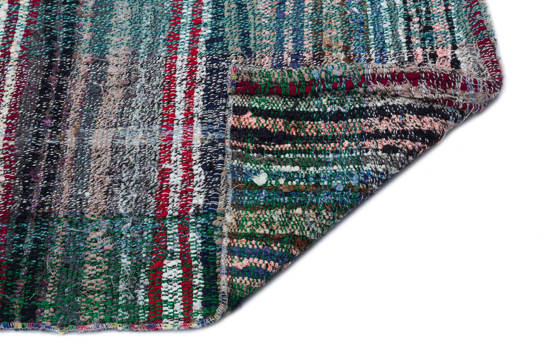 Cretan Beige Striped Wool Hand Woven Carpet 135 x 357