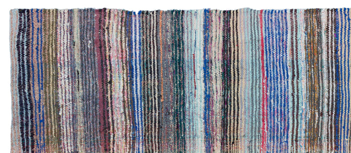 Cretan Beige Striped Wool Hand-Woven Carpet 136 x 320