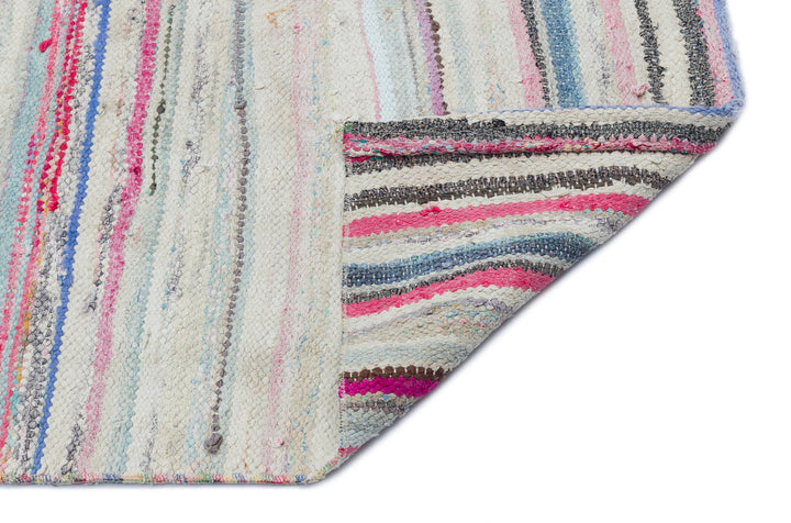 Cretan Beige Striped Wool Hand-Woven Carpet 144 x 250