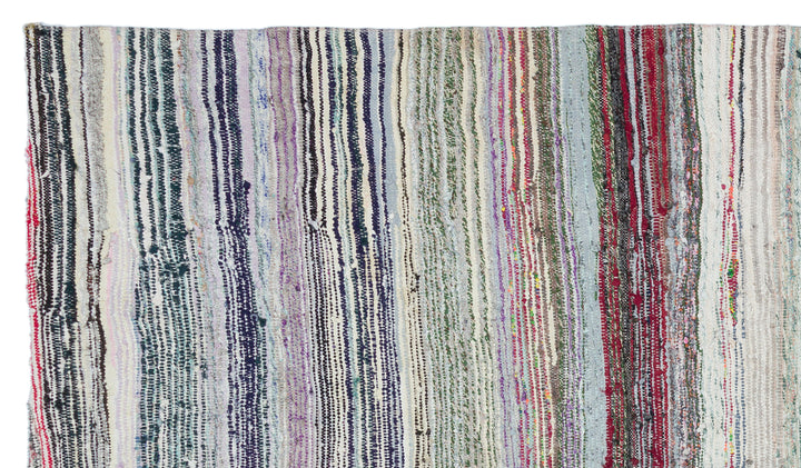 Cretan Beige Striped Wool Hand-Woven Carpet 167 x 298