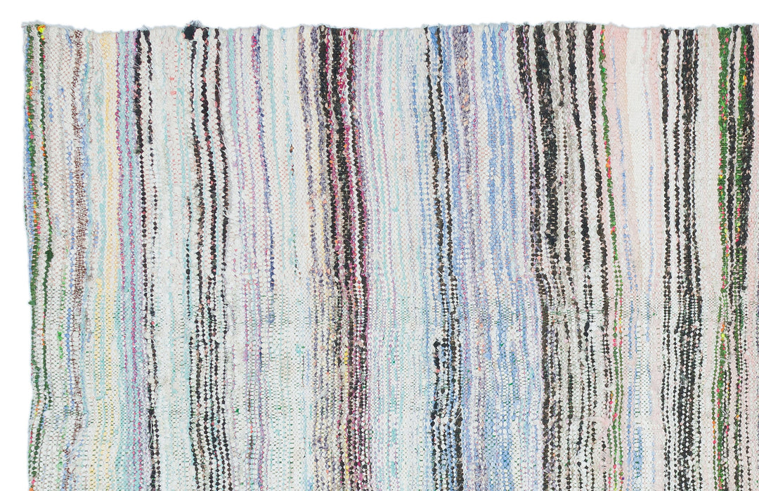 Cretan Beige Striped Wool Hand-Woven Carpet 148 x 237