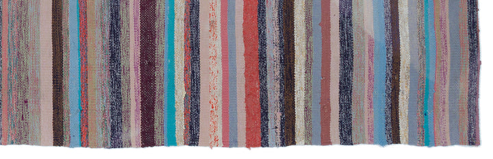 Cretan Purple Striped Wool Hand-Woven Carpet 074 x 246
