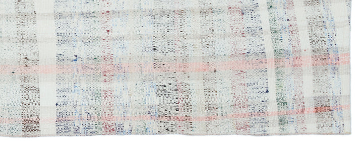 Cretan Beige Striped Wool Hand Woven Carpet 090 x 230